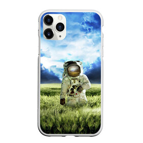 Чехол для iPhone 11 Pro матовый с принтом Первый в Ухте, Силикон |  | космонавт | небо | поле | скафандр