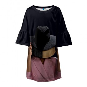 Детское платье 3D с принтом Hat в Ухте, 100% полиэстер | прямой силуэт, чуть расширенный к низу. Круглая горловина, на рукавах — воланы | Тематика изображения на принте: angel | pop | sia | ангел | поп | сиа