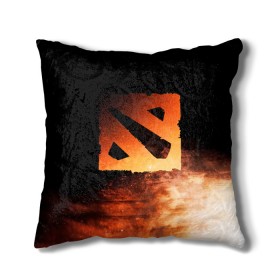 Подушка 3D с принтом Dota 2 в Ухте, наволочка – 100% полиэстер, наполнитель – холлофайбер (легкий наполнитель, не вызывает аллергию). | состоит из подушки и наволочки. Наволочка на молнии, легко снимается для стирки | art | dota | logo | дота 2 | живопись | игра | игрок | краски | логотип
