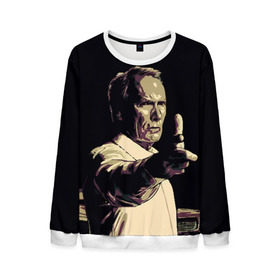 Мужской свитшот 3D с принтом Гран Торино в Ухте, 100% полиэстер с мягким внутренним слоем | круглый вырез горловины, мягкая резинка на манжетах и поясе, свободная посадка по фигуре | Тематика изображения на принте: clint eastwood | gran torino | гран торино | клинт иствуд