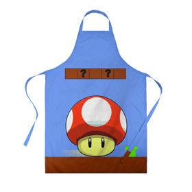 Фартук 3D с принтом Марио в Ухте, 100% полиэстер | общий размер — 65 х 85 см, ширина нагрудника — 26 см, горловина — 53 см, длина завязок — 54 см, общий обхват в поясе — 173 см. Принт на завязках и на горловине наносится с двух сторон, на основной части фартука — только с внешней стороны | mario | mario bros | nintendo | марио