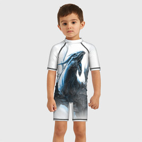 Детский купальный костюм 3D с принтом Dragon в Ухте, Полиэстер 85%, Спандекс 15% | застежка на молнии на спине | fantasy | дракон | змей | миф | фэнтези