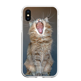 Чехол для iPhone XS Max матовый с принтом Мартовский кот в Ухте, Силикон | Область печати: задняя сторона чехла, без боковых панелей | кот | кошка | март | пасть | усы