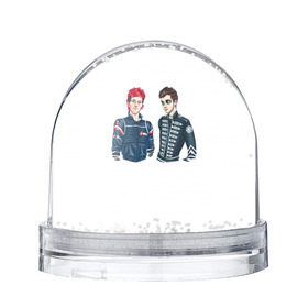 Снежный шар 21 Pilots: в Ухте, Пластик | Изображение внутри шара печатается на глянцевой фотобумаге с двух сторон | 21 pilots | josh dun | twenty one pilots | tyler joseph | джош дан | тайлер джозеф