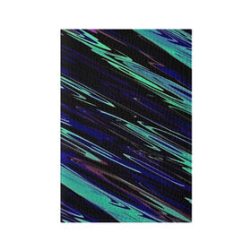 Обложка для паспорта матовая кожа с принтом Azure blue в Ухте, натуральная матовая кожа | размер 19,3 х 13,7 см; прозрачные пластиковые крепления | линии | полосы | синие | черный