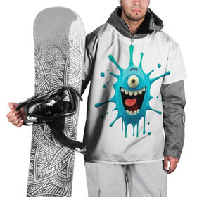 Накидка на куртку 3D с принтом Синяя клякса в Ухте, 100% полиэстер |  | Тематика изображения на принте: монстр | улыбка