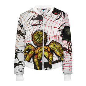 Женский бомбер 3D с принтом Тарантул в Ухте, 100% полиэстер | застегивается на молнию, по бокам два кармана без застежек, мягкие манжеты, по низу бомбера и на воротнике — эластичная резинка | spider | паук | паутина | тарантул