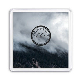 Магнит 55*55 с принтом Twin Peaks в Ухте, Пластик | Размер: 65*65 мм; Размер печати: 55*55 мм | Тематика изображения на принте: twin peaks | дэвид линч | лес | лора палмер | сова | твин пикс | туман