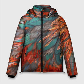 Мужская зимняя куртка 3D с принтом Перья в Ухте, верх — 100% полиэстер; подкладка — 100% полиэстер; утеплитель — 100% полиэстер | длина ниже бедра, свободный силуэт Оверсайз. Есть воротник-стойка, отстегивающийся капюшон и ветрозащитная планка. 

Боковые карманы с листочкой на кнопках и внутренний карман на молнии. | зеленые | красные | перья | птица