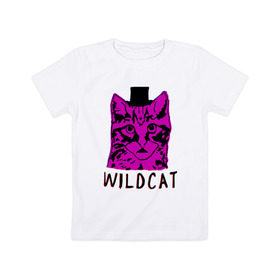 Детская футболка хлопок с принтом wildcat в Ухте, 100% хлопок | круглый вырез горловины, полуприлегающий силуэт, длина до линии бедер | cat | gta | gtaonline | wildcat | кот