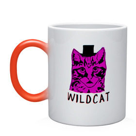Кружка хамелеон с принтом wildcat в Ухте, керамика | меняет цвет при нагревании, емкость 330 мл | cat | gta | gtaonline | wildcat | кот