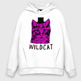 Мужское худи Oversize хлопок с принтом wildcat в Ухте, френч-терри — 70% хлопок, 30% полиэстер. Мягкий теплый начес внутри —100% хлопок | боковые карманы, эластичные манжеты и нижняя кромка, капюшон на магнитной кнопке | cat | gta | gtaonline | wildcat | кот