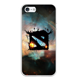Чехол для iPhone 5/5S матовый с принтом Dota II в Ухте, Силикон | Область печати: задняя сторона чехла, без боковых панелей | dota | дота | дота2 | космос | лого