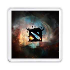 Магнит 55*55 с принтом Dota II в Ухте, Пластик | Размер: 65*65 мм; Размер печати: 55*55 мм | dota | дота | дота2 | космос | лого