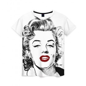 Женская футболка 3D с принтом Мерлин Монро в Ухте, 100% полиэфир ( синтетическое хлопкоподобное полотно) | прямой крой, круглый вырез горловины, длина до линии бедер | merilin | monroe | актриса | голливуд | девушкам | кино | мерлин | монро | о.м.с.к.