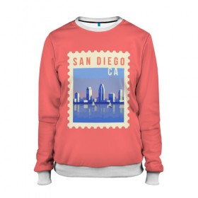 Женский свитшот 3D с принтом Сан Диего в Ухте, 100% полиэстер с мягким внутренним слоем | круглый вырез горловины, мягкая резинка на манжетах и поясе, свободная посадка по фигуре | california | san diego | америка | калифорния | сан диего | сша