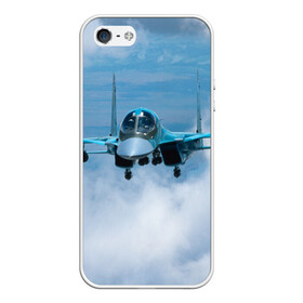 Чехол для iPhone 5/5S матовый с принтом Су 34 в Ухте, Силикон | Область печати: задняя сторона чехла, без боковых панелей | самолет
