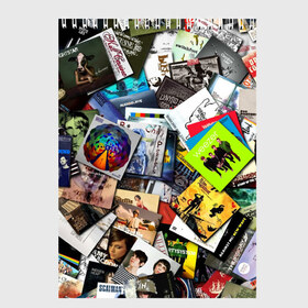 Скетчбук с принтом Albums в Ухте, 100% бумага
 | 48 листов, плотность листов — 100 г/м2, плотность картонной обложки — 250 г/м2. Листы скреплены сверху удобной пружинной спиралью | music | rock | rock and roll | музыка | рок