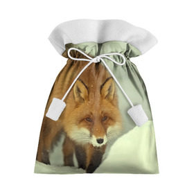 Подарочный 3D мешок Лиса: в Ухте, 100% полиэстер | Размер: 29*39 см | дикий | зима | пейзаж | хищник