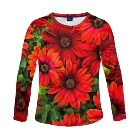 Женский лонгслив 3D с принтом Spring Flowers в Ухте, 100% полиэстер | длинные рукава, круглый вырез горловины, полуприлегающий силуэт | 3d | flower | весна | другие | красивые цветы | красные | лето | поле | полевой цветок | прикольные | природа | текстуры | цветочки | цветы