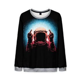 Мужской свитшот 3D с принтом Spaceman в Ухте, 100% полиэстер с мягким внутренним слоем | круглый вырез горловины, мягкая резинка на манжетах и поясе, свободная посадка по фигуре | Тематика изображения на принте: cosmic | galaxy | space | spaceman | астронавт | вселенная | галактика | космонавт | космос