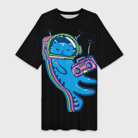 Платье-футболка 3D с принтом Космокот 1 в Ухте,  |  | день космонавтики | звезда | звезды | космокот | космонавт | космонавты | космос | кот | котик | планета | планеты | ракета | ракеты