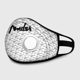 Маска из неопрена с принтом Fender в Ухте, неопрен 100% | Форма огибающая нос. Резинки для ушей с дополнительной резинкой на затылке. Клапан для выдоха для активного дыхания при занятиях спортом. Эластичный материал маски и окантовки для лучшего растяжения и прилегания маски.  | fender | gibson | guitar | ibanez | music | rock | гитара | музыка | рок