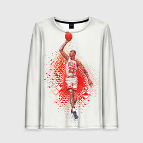 Женский лонгслив 3D с принтом Michael Jordan в Ухте, 100% полиэстер | длинные рукава, круглый вырез горловины, полуприлегающий силуэт | bulls | chicago | chicago bulls | michael jordan | nba | sport | арт | баскетбол | другие | знаменитость | игра | легенда | майкл джордан | прикольные | спорт | цветные | чикаго буллз | яркие