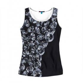 Женская майка 3D с принтом Алмазы в Ухте, 100% полиэстер | круглая горловина, прямой силуэт, длина до линии бедра | алмаз | алмаз для резки стекла | бриллиант | бубны | диамант | прикольные | ромб