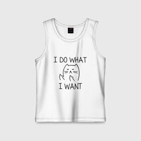 Детская майка хлопок с принтом I do what I want в Ухте,  |  | cat | i do what i want | кот | коты | кошка