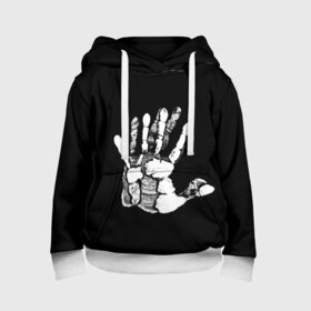 Детская толстовка 3D с принтом Hand в Ухте, 100% полиэстер | двухслойный капюшон со шнурком для регулировки, мягкие манжеты на рукавах и по низу толстовки, спереди карман-кенгуру с мягким внутренним слоем | 3d | arm | bunch of fives | claw | fin | fist | flipper | hand | mitt | paw | власть | кисть руки | ладонь | партия | почерк | рука | сторона | стрелка