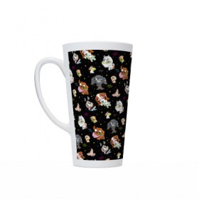 Кружка Латте с принтом Ugly Dogs 2 в Ухте, Белая керамика | Объем 480 мл; Высота 150 мм; Диаметр 90 мм | Тематика изображения на принте: crazy | dog | собака | собачка | ужас | уродцы