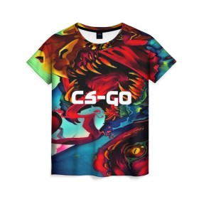 Женская футболка 3D с принтом CS GO-Hyper beast в Ухте, 100% полиэфир ( синтетическое хлопкоподобное полотно) | прямой крой, круглый вырез горловины, длина до линии бедер | hyper beast | кс го | скоростной зверь