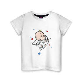 Детская футболка хлопок Ангелок: в Ухте, 100% хлопок | круглый вырез горловины, полуприлегающий силуэт, длина до линии бедер |