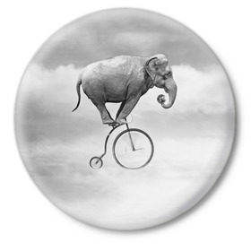 Значок с принтом Hipster Bike в Ухте,  металл | круглая форма, металлическая застежка в виде булавки | Тематика изображения на принте: elephant | hipster | индия | йога | слон | хипстер