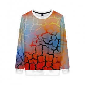 Женский свитшот 3D с принтом Трещины в Ухте, 100% полиэстер с мягким внутренним слоем | круглый вырез горловины, мягкая резинка на манжетах и поясе, свободная посадка по фигуре | 3d | abstract | абстракция | другие | линии | полосы | текстуры | трещины