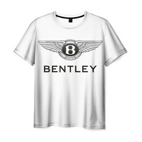Мужская футболка 3D с принтом Bentley в Ухте, 100% полиэфир | прямой крой, круглый вырез горловины, длина до линии бедер | bentley | brand | britain | car | elite | expensive | limited | logo | mtorz | автомобиль | британия | бэнтли | дорогой | лимитед | логотип | марка | мторз | элитный