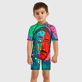 Детский купальный костюм 3D Сальвадор Дали: в Ухте, Полиэстер 85%, Спандекс 15% | застежка на молнии на спине | арт | брызги | живопись | знаменитая личность | краски | сальвадор дали | яркие