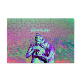 Пазл магнитный 126 элементов с принтом Vaporwave статуя в Ухте, полимерный материал с магнитным слоем | 126 деталей, размер изделия —  180*270 мм | Тематика изображения на принте: 2к17 | iwkyasap | vaporwave | мода | музыка vaporwave | статуя | стиль | хайп