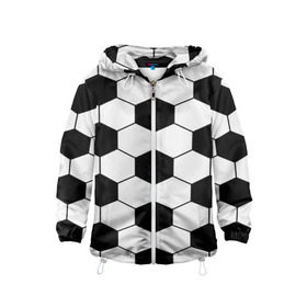 Детская ветровка 3D с принтом Футбольный мяч в Ухте, 100% полиэстер | подол и капюшон оформлены резинкой с фиксаторами, по бокам два кармана без застежек, один потайной карман на груди | 