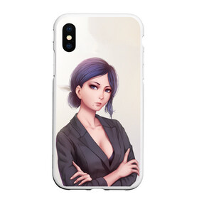 Чехол для iPhone XS Max матовый с принтом Blue в Ухте, Силикон | Область печати: задняя сторона чехла, без боковых панелей | anime | ghoul | tokyo | tokyo ghoul | гуль