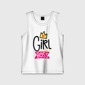Детская майка хлопок с принтом Girl Boss в Ухте,  |  | девочка | девчачья