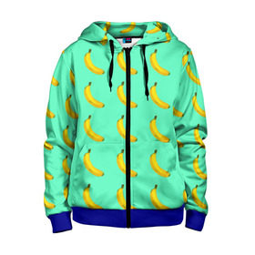 Детская толстовка 3D на молнии с принтом Banana в Ухте, 100% полиэстер |  манжеты и пояс оформлены широкой мягкой резинкой, двухслойный капюшон со шнурком для регулировки, спереди карманы и застежка-молния
 | banana | fruits | vegan | vegetables | vegetarian | банан | веган | вегетарианство | еда | овощи | фрукты
