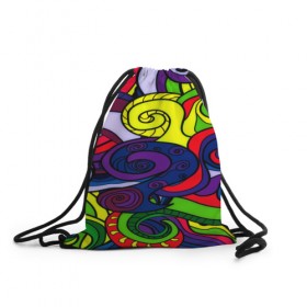 Рюкзак-мешок 3D с принтом Спирали в Ухте, 100% полиэстер | плотность ткани — 200 г/м2, размер — 35 х 45 см; лямки — толстые шнурки, застежка на шнуровке, без карманов и подкладки | Тематика изображения на принте: 