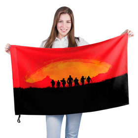 Флаг 3D с принтом RDR 1 в Ухте, 100% полиэстер | плотность ткани — 95 г/м2, размер — 67 х 109 см. Принт наносится с одной стороны | dead | rdr | red | redemption