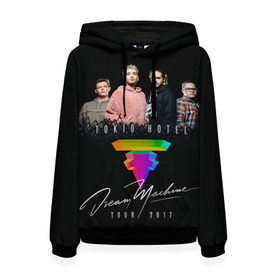 Женская толстовка 3D с принтом Tokio Hotel в Ухте, 100% полиэстер  | двухслойный капюшон со шнурком для регулировки, мягкие манжеты на рукавах и по низу толстовки, спереди карман-кенгуру с мягким внутренним слоем. | 2017 | dream machine | tokio hotel | билл каулитц | георг листинг | густав шефер | токийский отель | том каулиц