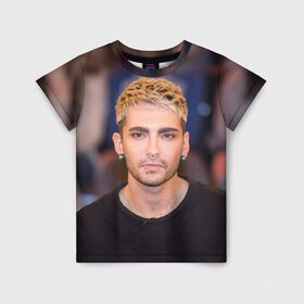 Детская футболка 3D с принтом Bill Kaulitz в Ухте, 100% гипоаллергенный полиэфир | прямой крой, круглый вырез горловины, длина до линии бедер, чуть спущенное плечо, ткань немного тянется | Тематика изображения на принте: 2017 | dream machine | tokio hotel | билл каулитц | токийский отель