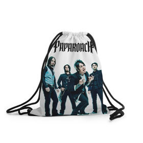 Рюкзак-мешок 3D с принтом Paparoach 5 в Ухте, 100% полиэстер | плотность ткани — 200 г/м2, размер — 35 х 45 см; лямки — толстые шнурки, застежка на шнуровке, без карманов и подкладки | papa | papa roach | roach | альтернативный | группа | джекоби шэддикс | джерри хортон | метал | ню | нюметал | палермо | папа | папароач | папароч | роач | рок | роч | рэп | хард | хардрок | эсперанс