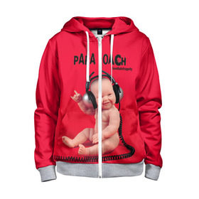 Детская толстовка 3D на молнии с принтом Paparoach 7 в Ухте, 100% полиэстер |  манжеты и пояс оформлены широкой мягкой резинкой, двухслойный капюшон со шнурком для регулировки, спереди карманы и застежка-молния
 | Тематика изображения на принте: papa roach | roach | папа роач | папароач | папароч | роач | роч
