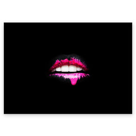 Поздравительная открытка с принтом Губы в Ухте, 100% бумага | плотность бумаги 280 г/м2, матовая, на обратной стороне линовка и место для марки
 | Тематика изображения на принте: lips | teeth | губы | зубы | краска | помада